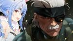  cleavage crossover eyepatch hololive metal_gear_solid_4 old_snake seicoh usada_pekora 