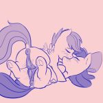  1:1 anus apple_bloom_(mlp) bodily_fluids bow clitoris cradeelcin duo equid equine eyes_closed female female/female feral friendship_is_magic genital_fluids genitals hi_res kissing mammal monochrome my_little_pony pegasus pussy pussy_juice scootaloo_(mlp) simple_background sketch wings 