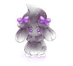  alcremie alcremie_(ribbon_sweet) alternate_color cesar commentary_request creature full_body gen_8_pokemon highres looking_at_viewer no_humans pokemon pokemon_(creature) purple_eyes shiny_pokemon simple_background solo standing white_background 