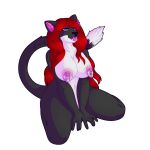  1:1 alpha_channel anthro big_breasts bluetashi breasts domestic_cat eager felid feline felis female hair kitty_(character) kneeling long_hair mammal nipple_piercing nipple_ring nipples nude piercing red_hair solo tongue tongue_out tongue_piercing 