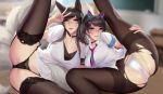  ahri animal_ears cianyo crossover d.va league_of_legends megane overwatch pantsu 