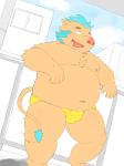  2020 anthro belly brown_body brown_fur bulge clothing fur gouryou hi_res humanoid_hands kemono kipchin_2nd00 male mammal moobs navel nipples overweight overweight_male solo suid suina sus_(pig) tokyo_afterschool_summoners underwear video_games wild_boar 