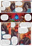  anthro clothed clothing comic darnell_(zummeng) digital_media_(artwork) duo english_text felid female fur hair hi_res lizard machairodontine male mammal reptile scalie shani_(zummeng) text zummeng 