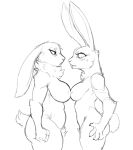  amber_(armello) anthro armello black_and_white bodily_fluids buckteeth dewlap_(anatomy) digital_media_(artwork) duo elyssia_(armello) female female/female guoh hi_res lagomorph leporid looking_at_another mammal monochrome nipples_touching nude pubes rabbit simple_background sketch sweat teeth thick_thighs video_games white_background 