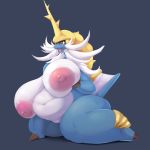  1:1 2020 anthro big_breasts blush breasts curvy_figure female genitals hi_res hurikata mammal nintendo nipples nude open_mouth pok&eacute;mon pok&eacute;mon_(species) pussy red_eyes samurott solo video_games voluptuous 