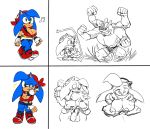  anthro balls big_breasts breast_grab breasts cosplay crossgender duo female genitals hand_on_breast hi_res lifting machamp male male/female missphase mostly_nude nintendo nipples penis pok&eacute;mon pok&eacute;mon_(species) pussy size_difference sonic_the_hedgehog sonic_the_hedgehog_(series) vaginal video_games 
