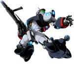  clenched_hand ginga_hyouryuu_vifam gun mecha nakazakitow open_hand robot simple_background solo thrusters vifam visor weapon white_background 