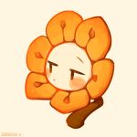  1:1 2020 ambiguous_gender blush dated elemental_creature flora_fauna flower flowey_the_flower green_body half-closed_eyes hyeing02 living_flower looking_aside narrowed_eyes not_furry plant simple_background solo tan_background undertale video_games white_body yellow_body 