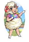  animal_crossing bovid caprine clothed clothing dom_(animal_crossing) hi_res male mammal nintendo open_mouth sheep simple_background solo tekandprieda_(artist) video_games 