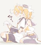  /\/\/\ 1boy 1girl arm_warmers bangs bare_shoulders black_collar black_shorts blonde_hair blue_eyes blush bow closed_eyes collar commentary crop_top crossed_legs full_body hair_bow hair_ornament hairclip headphones holding holding_paper hug hug_from_behind indian_style kagamine_len kagamine_rin kiss leg_warmers nail_polish neck_kiss neckerchief necktie paper sailor_collar school_uniform shirt short_hair short_ponytail short_shorts short_sleeves shorts shoulder_tattoo sitting spiked_hair surprise_kiss surprised suzumi_(fallxalice) swept_bangs tattoo vocaloid wariza white_bow white_shirt wide-eyed yellow_nails yellow_neckwear 