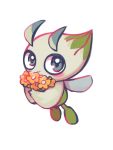  2019 3:4 :&gt; ambiguous_gender celebi cute_face flower green_body hi_res holding_flower holding_object hyeing02 legendary_pok&eacute;mon nintendo not_furry plant pok&eacute;mon pok&eacute;mon_(species) simple_background solo video_games white_background wings 