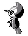  bird bird_focus commentary creature english_commentary full_body gen_7_pokemon greyscale lowres monochrome no_humans pat_attackerman pikipek pixel_art pokemon pokemon_(creature) solo sprite transparent_background 