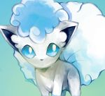  alolan_form alolan_vulpix blue_background blue_eyes commentary creature english_commentary gen_7_pokemon gradient gradient_background jaibus pokemon pokemon_(creature) solo upper_body 