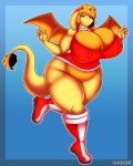  4:5 absurd_res anthro big_breasts breasts clothing dragon female hi_res huge_breasts solo superix 