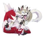  2016 alpha_channel black_claws blue_eyes brown_body brown_fur canid canine claws fight fur lycanroc mammal midday_lycanroc midnight_lycanroc nanabriene nintendo open_mouth pok&eacute;mon pok&eacute;mon_(species) red_body red_eyes red_fur sharp_teeth simple_background teeth tongue transparent_background tuft video_games white_body white_fur 