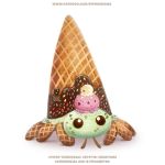  1:1 ambiguous_gender arthropod beady_eyes brown_eyes candy chocolate crustacean cryptid-creations dessert english_text feral food food_creature ice_cream ice_cream_cone malacostracan marine paguroid simple_background solo sprinkles text url white_background 