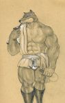  abs anime anthro biceps bleach_(series) hi_res male mammal muscular muscular_male obliques pecs sajin_komamura solo triceps tush 