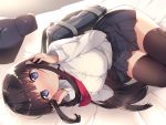  bed haruyuki_(yukichasoba) original school_uniform thighhighs 