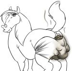 brickoven equid equine feces feral hi_res horse hyper hyper_feces male mammal scat soiling soiling_underwear solo 