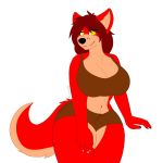  1:1 alpha_channel anthro big_breasts bottomwear bra breasts canid canine clothing crossgender curvaceous curvy_figure female five_nights_at_freddy&#039;s fox foxy_(fnaf) hair hi_res looking_at_viewer mammal nails shorts smile solo thick_thighs underwear video_games voluptuous wide_hips 