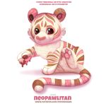  ambiguous_gender brown_body cryptid-creations dessert english_text felid feral food food_creature humor ice_cream mammal melting pantherine pawpads pink_body pink_eyes pun simple_background solo text tiger url visual_pun white_background white_body 