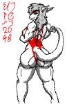  3:4 accessory anthro aquatic_dragon back_muscles barely_visible_genitalia barely_visible_pussy bedroom_eyes biceps big_breasts breasts broad_shoulders butt_heart camel_toe clothing dragon elmo-san eyelashes female fish flipnote_studio galina genitals hair headband lifeguard lizard long_hair low_res marine muscular muscular_female narrowed_eyes non-mammal_breasts one-piece_swimsuit pussy raised_tail reptile scalie sea_serpent seductive shark side_boob smile solo spade_tail swimwear thick_thighs thong thong_(swimwear) thong_leotard triceps underwear 