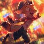  1:1 2019 absurd_res anthro blurred_background canid canine clothed clothing fox fully_clothed fur hi_res light lighting mammal open_mouth open_smile orange_body orange_fur pawpads pointedfox signature smile solo 