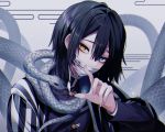  all_male animal black_hair cropped iguro_obanai kimetsu_no_yaiba male naru_0 short_hair snake 