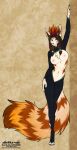  2020 4_toes 5_fingers alishka anthro areola breasts brown_hair canid canine digital_media_(artwork) female fingers hair hi_res mammal nipples solicia solo standing toes 