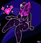  &lt;3 alien breasts cute_face digital_media_(artwork) female goo_creature goo_humanoid happy humanoid lonelytear low_res mask mature_female monster nebula neck_tuft nude pink_eyes pixel_(artwork) slightly_chubby slime solo space sparkles star thick_thighs tuft 