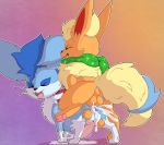  2020 anal anal_penetration animal_genitalia animal_penis balls bodily_fluids butt canine_penis cum cum_inside digital_media_(artwork) duo eeveelution erection eyes_closed fak&eacute;mon fan_character feral flareon fur fusion genital_fluids genitals hi_res hybrid knot knotting male male/male male_penetrated male_penetrating male_penetrating_male nintendo open_mouth pawpads penetration penis pok&eacute;mon pok&eacute;mon_(species) pok&eacute;mon_fusion sallandril sex simple_background smile tongue tongue_out video_games 
