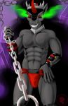  anthro clothing domination equid first_person_view friendship_is_magic hasbro hi_res horn inside jockstrap king_sombra_(mlp) leash male male_domination mammal muscular my_little_pony quakehoof solo underwear unicorn 