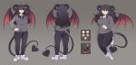 belfryluna black_hair breasts clothed clothing demon fully_clothed gynomorph hair herm horn humanoid intersex membrane_(anatomy) membranous_wings not_furry reference_image solo spade_tail veronica_(dehelleman) wings 