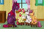  2020 apple_bloom_(mlp) cloven_hooves clubhouse cutie_mark cutie_mark_crusaders_(mlp) earth_pony equid equine friendship_is_magic furniture group hooves horn horse inside inuhoshi-to-darkpen mammal my_little_pony my_little_pony:_the_movie_(2017) open_mouth paper pegasus pony scootaloo_(mlp) sitting stool sweetie_belle_(mlp) tempest_shadow_(mlp) text unicorn url wings 