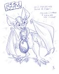  2020 4:5 alternate_species anthro bat_wings blue_and_white chiropteran dax_(dax1) dialogue english_text eyewear fangs featureless_crotch flinters fur glasses hi_res male mammal membrane_(anatomy) membranous_wings monochrome navel nude open_mouth solo text wings 