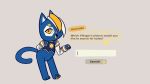  16:9 2020 animal_crossing anthro blue_body blue_fur chizi domestic_cat e621 english_text felid feline felis fur grey_background hexerade hi_res male mammal mascot nintendo open_mouth orange_pawpads pawpads simple_background solo standing text video_games widescreen yellow_eyes 