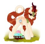  absurd_res anus asian_mythology autumn_blaze_(mlp) basket chinese_mythology east_asian_mythology egg female genitals hi_res kirin mythology oviposition pussy solo zlatavector 