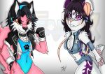  anthro canid canine canis carmella_pocket_heart darkfang100 darkfangcomics duo female mammal mouse murid murine rodent stealth_the_series tagme trini_silva wolf 