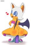  absurd_res anthro anus areola armwear bodily_fluids breasts butt chiropteran clothing crouching dildo_in_pussy female footwear hi_res laundrymom looking_at_viewer mammal masturbation mostly_nude nipples open_mouth penetration pink_tongue rouge_the_bat simple_background solo sonic_the_hedgehog_(series) sweat tongue vaginal vaginal_masturbation vaginal_penetration white_armwear white_background white_clothing white_footwear wings 