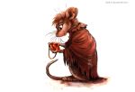  2020 anthro blue_eyes brown_body brown_fur buckteeth clothing don_bluth female fur kenket mammal mouse mrs._brisby murid murine nimhdon_bluth rodent simple_background solo teeth the_secret_of_nimh traditional_media_(artwork) white_background 