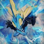  commentary_request creature gen_8_pokemon highres inteleon jyunhh no_humans pokemon pokemon_(creature) signature solo 