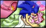  &lt;3 2020 amy_rose anthro bed bed_sheet bedding blue_body blue_fur blush bodily_fluids breasts cervix dialogue duo erection eulipotyphlan eyes_closed female female_penetrated fur furniture genitals green_eyes happy happy_sex hedgehog hi_res lying male male/female male_penetrating male_penetrating_female mammal missionary_position motion_lines nipples nude on_back penetration penis phoenixsalover pink_body pink_fur romantic_ambiance sex sonic_the_hedgehog sonic_the_hedgehog_(series) sweat text thrusting vaginal vaginal_penetration video_games watermark x-ray 