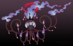  artist_name black_background chandelure commentary creature english_commentary english_text fire flame full_body gen_5_pokemon gigantamax gigantamax_(other) highres no_humans pokemon pokemon_(creature) purple_fire simple_background solo toripng 