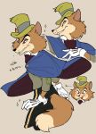  &quot;honest&quot;_john_foulfellow 2020 anthro black_nose canid canine clothed clothing disney fox fur hat headgear headwear hi_res male mammal pinocchio simple_background text uochandayo 