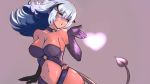  &lt;3 16:9 big_breasts blowing_kiss breasts cleavage clothed clothing dark_skin demon demon_humanoid female hair hanariel hi_res humanoid humanoid_pointy_ears karin_(hanariel) long_hair not_furry simple_background solo wide_hips widescreen 