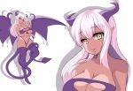  &lt;3 big_breasts breasts cleavage clothed clothing demon demon_humanoid female hair hanariel hi_res humanoid karin_(hanariel) long_hair not_furry pink_hair simple_background smile solo white_background 