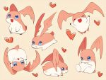  &lt;3 ambiguous_gender anus blue_eyes digimon digimon_(species) feral flying head_wings licking lying open_mouth open_smile orange_background orange_body patamon simple_background sitting small_tail smile standing tongue tongue_out wings 