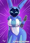  anthro big_breasts breasts clothed clothing epic_games female fortnite gemini_(fortnite) gesture headphones humanoid lagomorph looking_at_viewer machine mammal pose purple_background rizkitsuneki robot simple_background solo thigh_gap tight_clothing v_sign video_games wide_hips 
