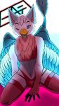  absurd_res anthro avian clothing earcw girly gryphon hi_res legwear looking_at_viewer male mythological_avian mythology solo stockings 