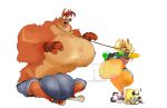  2020 4_fingers activision anthro bandicoot big_breasts big_bulge big_butt big_muscles big_pecs blonde_hair bodily_fluids bottomwear bound breasts bulge butt clothing collar crash_bandicoot crash_bandicoot_(series) curvy_figure doctor_neo_cortex drooling female fingers footwear fur gloves group growth growth_ray hair handwear hi_res huge_breasts huge_bulge huge_muscles human hyper hyper_breasts hyper_bulge larger_male leash leash_in_mouth male male/female mammal marsupial muscular muscular_male nipples object_in_mouth orange_body orange_fur pecs rabid raised_clothing raised_shirt saliva shoes simple_background sitting size_difference smaller_female sneakers step_pose tawna_bandicoot thick_thighs tight_clothing tongue tongue_out video_games voluptuous white_background yellow_body yellow_skin 